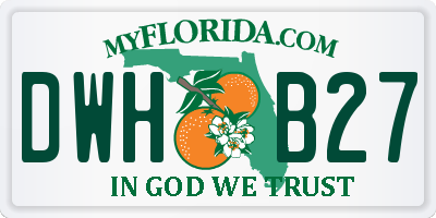 FL license plate DWHB27