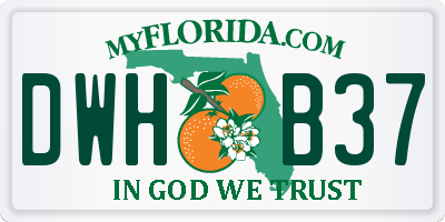 FL license plate DWHB37