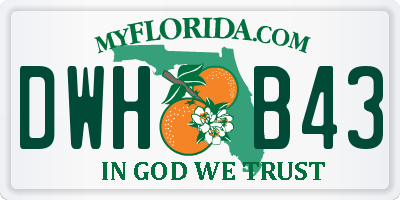 FL license plate DWHB43