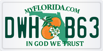 FL license plate DWHB63