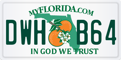 FL license plate DWHB64