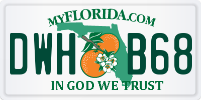 FL license plate DWHB68