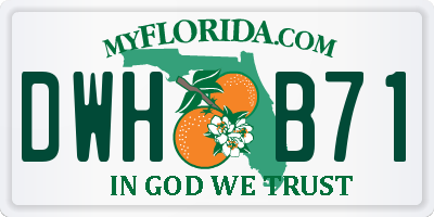 FL license plate DWHB71