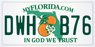 FL license plate DWHB76