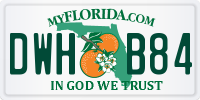 FL license plate DWHB84