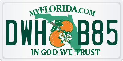 FL license plate DWHB85
