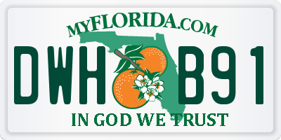 FL license plate DWHB91