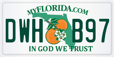 FL license plate DWHB97