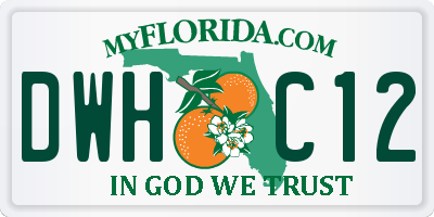 FL license plate DWHC12