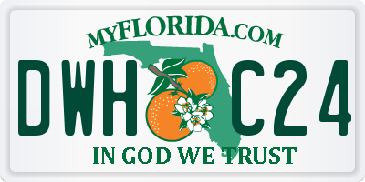 FL license plate DWHC24