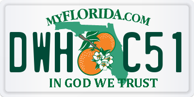 FL license plate DWHC51