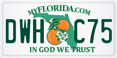 FL license plate DWHC75