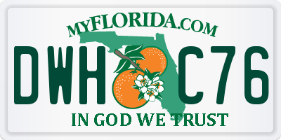 FL license plate DWHC76