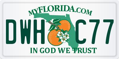FL license plate DWHC77