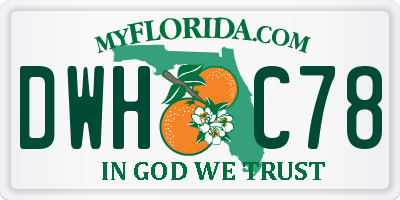 FL license plate DWHC78