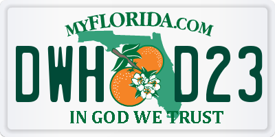 FL license plate DWHD23