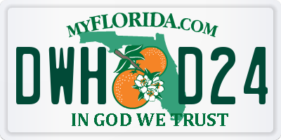 FL license plate DWHD24