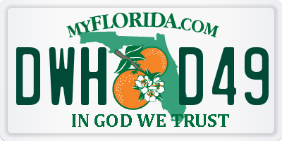 FL license plate DWHD49