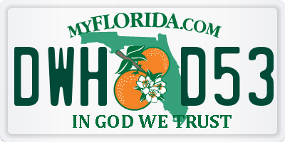 FL license plate DWHD53