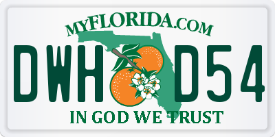 FL license plate DWHD54