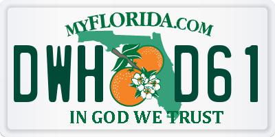 FL license plate DWHD61