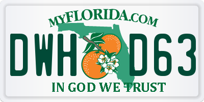 FL license plate DWHD63