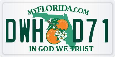 FL license plate DWHD71