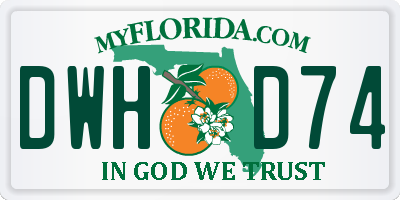 FL license plate DWHD74