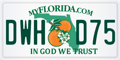FL license plate DWHD75