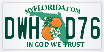 FL license plate DWHD76