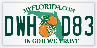 FL license plate DWHD83