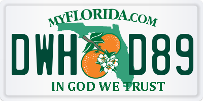 FL license plate DWHD89