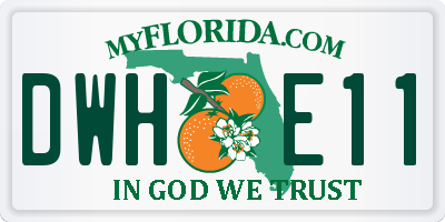 FL license plate DWHE11
