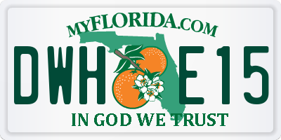 FL license plate DWHE15