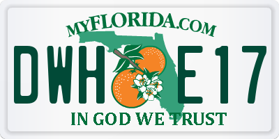 FL license plate DWHE17