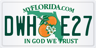 FL license plate DWHE27