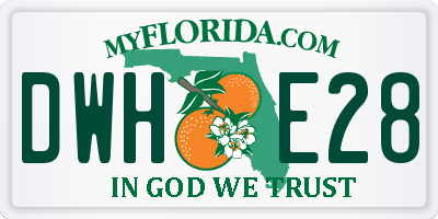 FL license plate DWHE28