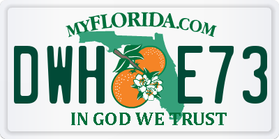 FL license plate DWHE73
