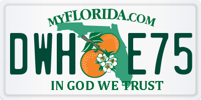 FL license plate DWHE75