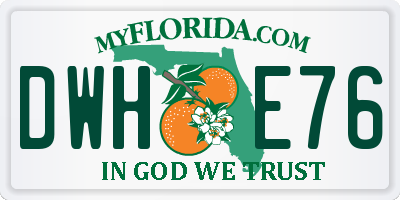 FL license plate DWHE76