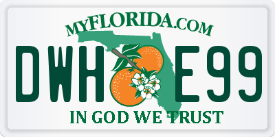 FL license plate DWHE99