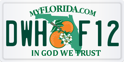 FL license plate DWHF12