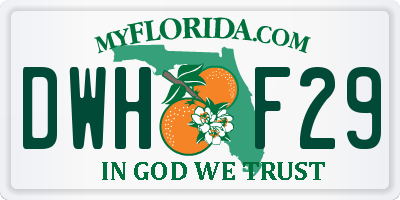 FL license plate DWHF29