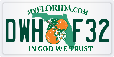 FL license plate DWHF32