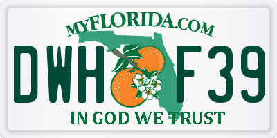 FL license plate DWHF39