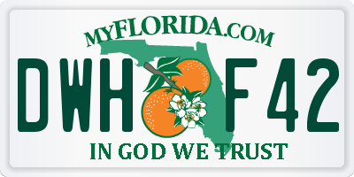 FL license plate DWHF42
