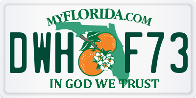 FL license plate DWHF73