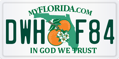 FL license plate DWHF84