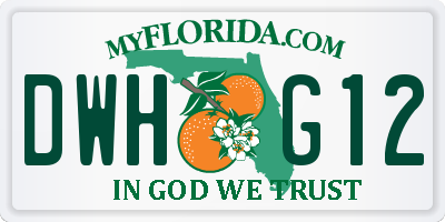 FL license plate DWHG12