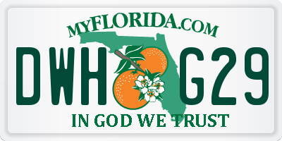 FL license plate DWHG29